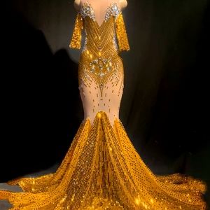 Gold Rhinestone Dress